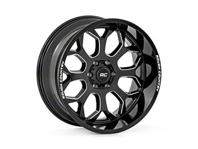 Rough Country 96 Series Gloss Black Milled 6-Lug Wheel; 22x10; -19mm Offset (04-15 Titan)