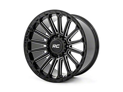 Rough Country 97 Series Gloss Black Milled 6-Lug Wheel; 20x10; -25mm Offset (04-15 Titan)