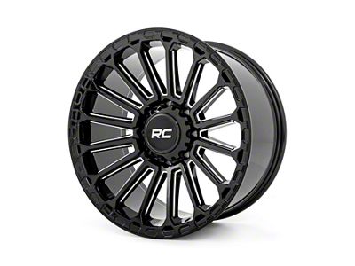 Rough Country 97 Series Gloss Black Milled 6-Lug Wheel; 22x10; -25mm Offset (04-15 Titan)