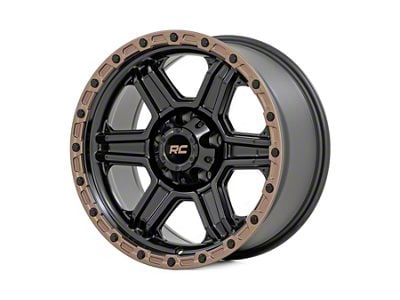Rough Country 79 Series Semi Gloss Black with Bronze Ring 6-Lug Wheel; 18x9; 0mm Offset (05-15 Tacoma)