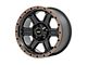 Rough Country 79 Series Semi Gloss Black with Bronze Ring 6-Lug Wheel; 18x9; 0mm Offset (05-15 Tacoma)