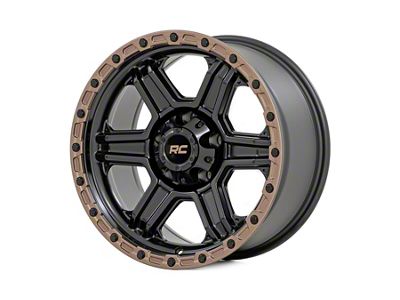 Rough Country 79 Series Semi Gloss Black with Bronze Ring 6-Lug Wheel; 18x9; -12mm Offset (05-15 Tacoma)