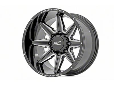 Rough Country 91 Series Gloss Black Milled 6-Lug Wheel; 20x12; -44mm Offset (05-15 Tacoma)