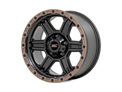 Rough Country 79 Series Semi Gloss Black with Bronze Ring 6-Lug Wheel; 17x8.5; 0mm Offset (10-24 4Runner)