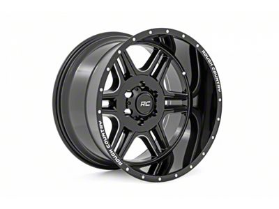 Rough Country 92 Series Gloss Black Machined 6-Lug Wheel; 18x9; 18mm Offset (10-24 4Runner)