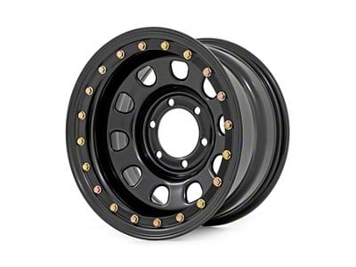 Rough Country Steel Simulated Bead Lock Gloss Black Wheel; 17x9; -12mm Offset (10-24 4Runner)