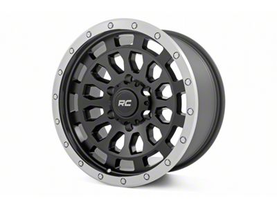 Rough Country 87 Series Simulated Beadlock Black Machined 6-Lug Wheel; 17x8.5; 0mm Offset (2024 Tacoma)