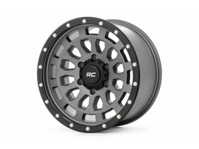 Rough Country 87 Series Simulated Beadlock Gray and Black 6-Lug Wheel; 17x8.5; 0mm Offset (2024 Tacoma)