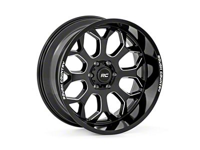 Rough Country 96 Series Gloss Black Milled 6-Lug Wheel; 22x10; -19mm Offset (10-24 4Runner)