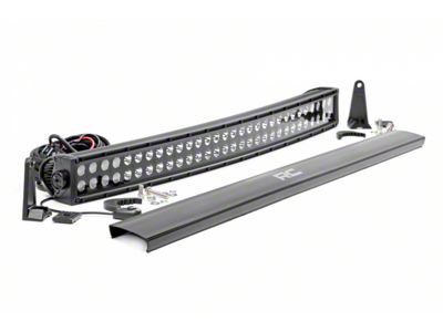 Rough Country 30-Inch Black Series Curved Dual Row LED Light Bar; Flood/Spot Combo Beam (Universal; Some Adaptation May Be Required)