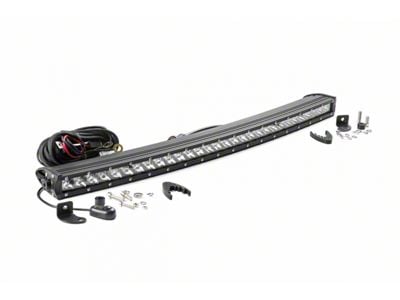 Rough Country 30-Inch Chrome Series Curved Single Row LED Light Bar; Spot Beam (Universal; Some Adaptation May Be Required)