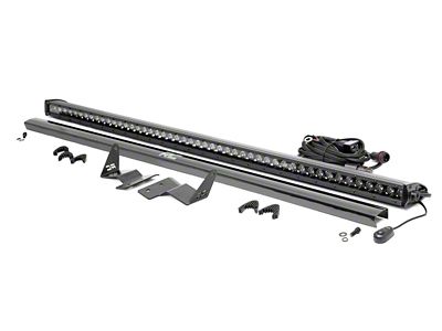 Rough Country 50-Inch Black Series Single Row LED Light Bar with Windshield Mounting Brackets (21-24 Bronco w/o Factory Roof Rack)