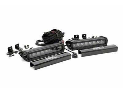 Rough Country 8-Inch Black Series Single Row LED Light Bars; Spot Beam (Universal; Some Adaptation May Be Required)