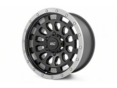 Rough Country 87 Series Simulated Beadlock Black Machined 6-Lug Wheel; 17x8.5; 0mm Offset (21-24 Bronco, Excluding Raptor)
