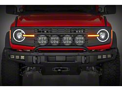 Rough Country DRL Halo LED Headlights; Black Housing; Clear Lens (21-24 Bronco)