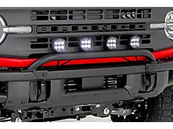 Rough Country Light Bar Mount with 3.50-Inch Round Amber DRL LED Lights (21-24 Bronco w/ Modular Front Bumper)
