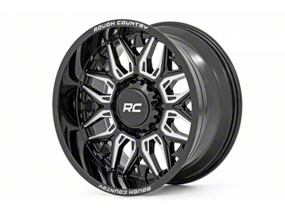 Rough Country 86 Series Gloss Black Milled 6-Lug Wheel; 20x10; -19mm Offset (22-24 Bronco Raptor)