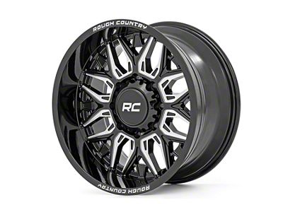 Rough Country 86 Series Gloss Black Milled 6-Lug Wheel; 20x10; -25mm Offset (21-24 Bronco, Excluding Raptor)