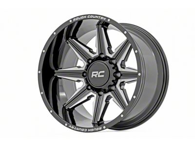 Rough Country 91 Series Gloss Black Milled 6-Lug Wheel; 20x12; -44mm Offset (22-24 Bronco Raptor)