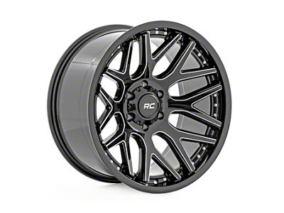 Rough Country 95 Series Gloss Black Machined 6-Lug Wheel; 20x10; -25mm Offset (21-24 Bronco, Excluding Raptor)