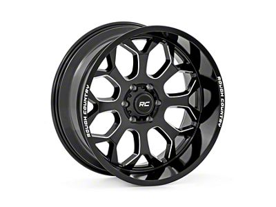 Rough Country 96 Series Gloss Black Milled 6-Lug Wheel; 20x9; 0mm Offset (21-24 Bronco, Excluding Raptor)