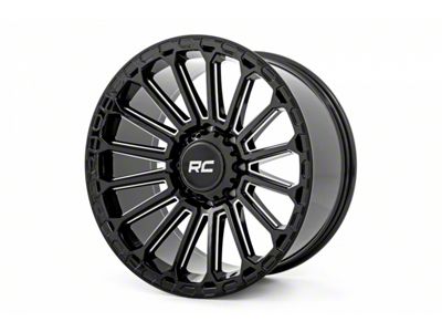 Rough Country 97 Series Gloss Black Milled 6-Lug Wheel; 17x9; -12mm Offset (22-24 Bronco Raptor)