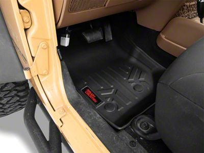 Rough Country Heavy Duty Front and Rear Floor Mats; Black (14-18 Jeep Wrangler JK 4-Door)