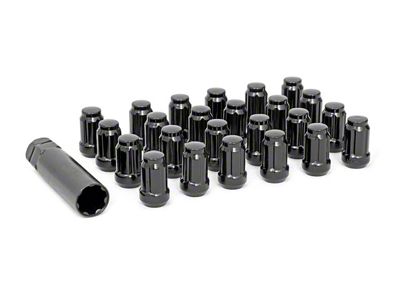 Rough Country Black 7-Spline Lug Nut Kit; 1/2x20; Set of 24 (84-01 Jeep Cherokee XJ)