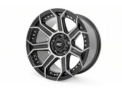 Rough Country 89 Series Black Machined Gun Metal Wheel; 17x9; -12mm Offset (84-01 Jeep Cherokee XJ)