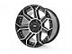 Rough Country 89 Series Black Machined Gun Metal Wheel; 17x9; -12mm Offset (84-01 Jeep Cherokee XJ)