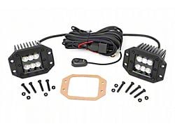 Rough Country 2-Inch Black Series Flush Mount LED Cube Lights; Flood Beam (Universal; Some Adaptation May Be Required)