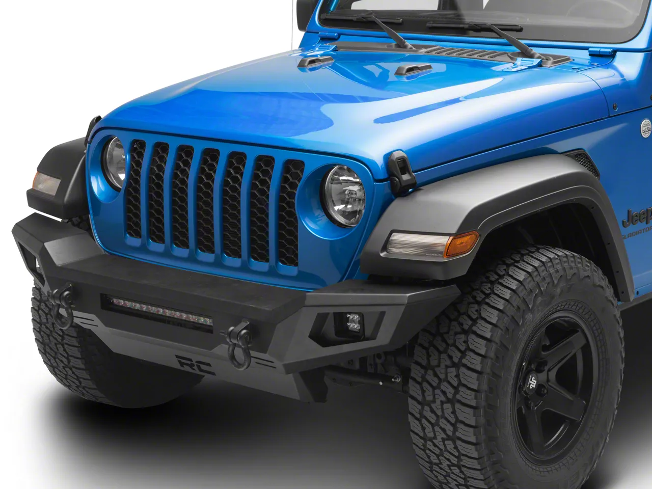 Rough Country Jeep Gladiator Full-Width Front Bumper; Satin Black 10635 ...