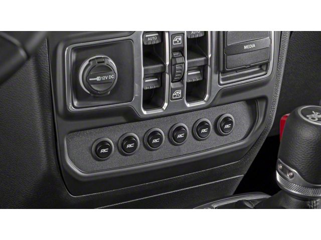 Rough Country MLC-6 Multiple Light Controller Lower Dash Mount Kit (20-24 3.6L Jeep Gladiator JT, Excluding Rubicon)