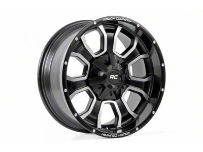 Rough Country 93 Series Gloss Black Machined Wheel; 20x9 (20-24 Jeep Gladiator JT)