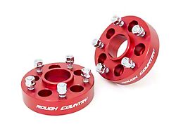 Rough Country 1.50-Inch Wheel Adapters; Anodized Red (93-98 4WD Jeep Grand Cherokee ZJ)