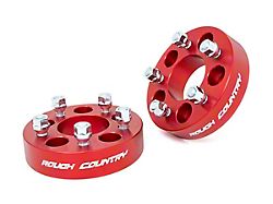 Rough Country 1.50-Inch Wheel Spacers; Anodized Red (93-98 4WD Jeep Grand Cherokee ZJ)