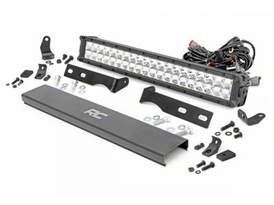 Rough Country 20-Inch Chrome Series White DRL LED Light Bar Hidden Bumper Kit (11-20 Jeep Grand Cherokee WK2 w/o Active Cruise Control)