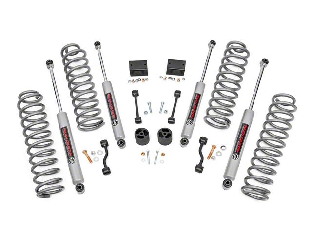 Rough Country 2.50-Inch Suspension Lift Kit with Premium N3 Shocks (2024 2.0L or 3.6L Jeep Wrangler JL 4-Door, Excluding 4xe & Rubicon)