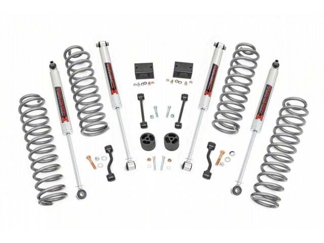 Rough Country 2.50-Inch Suspension Lift Kit with M1 Monotube Shocks (18-23 2.0L or 3.6L Jeep Wrangler JL 4-Door, Excluding 4xe, Rubicon)