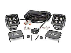 Rough Country 2-inch Black Series White DRL LED Cube Easy-Mount Kit (18-24 Jeep Wrangler JL, Excluding Rubicon 392)