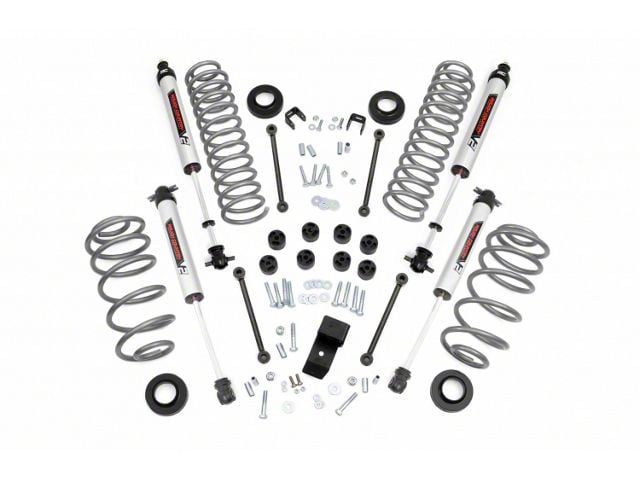 Rough Country 3.25-Inch Suspension Lift Kit with V2 Monotube Shocks (97-02 2.5L Jeep Wrangler TJ)