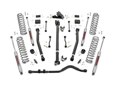 Rough Country 3.50-Inch Suspension Lift Kit with Adjustable Lower Control Arms and Premium N3 Shocks (24-25 Jeep Wrangler JL 4-Door, Excluding 4xe & Rubicon)