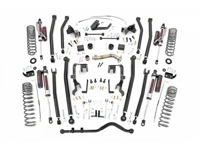 Rough Country 4-Inch Long Arm Suspension Lift Kit with Vertex Reservoir Shocks (12-18 Jeep Wrangler JK 4-Door)