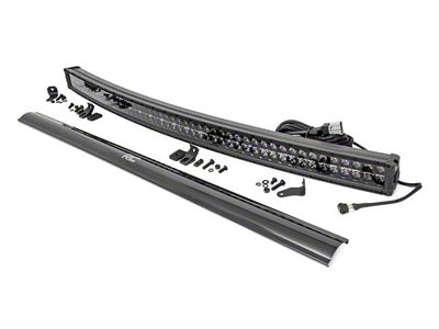 Rough Country 50-Inch Black Series Curved Cool White DRL LED Light Bar; Spot/Flood Beam (Universal; Some Adaptation May Be Required)