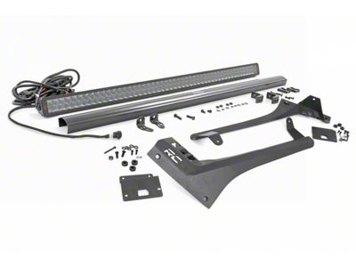 Rough Country 50-Inch Spectrum Series Dual Row Straight LED Light Bar with Upper Windshield Mounting Brackets (18-24 Jeep Wrangler JL, Excluding 4xe & Rubicon 392)