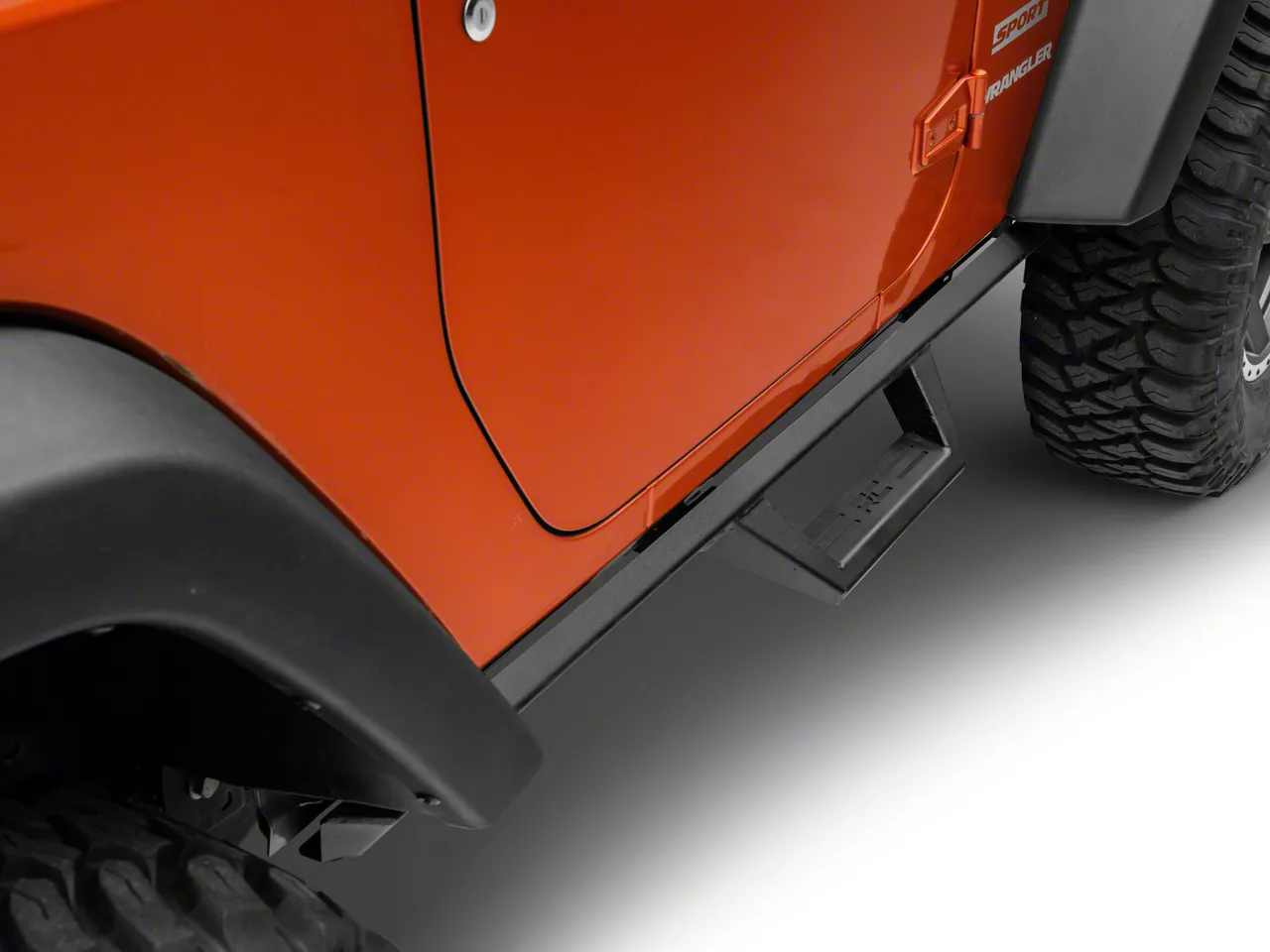 Rough Country Jeep Wrangler Contoured Drop Side Step Bars; Black 90763 ...