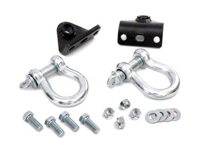 Rough Country D-Ring Shackles and Mounts for Front Bumper and Winch Plates (97-06 Jeep Wrangler TJ)