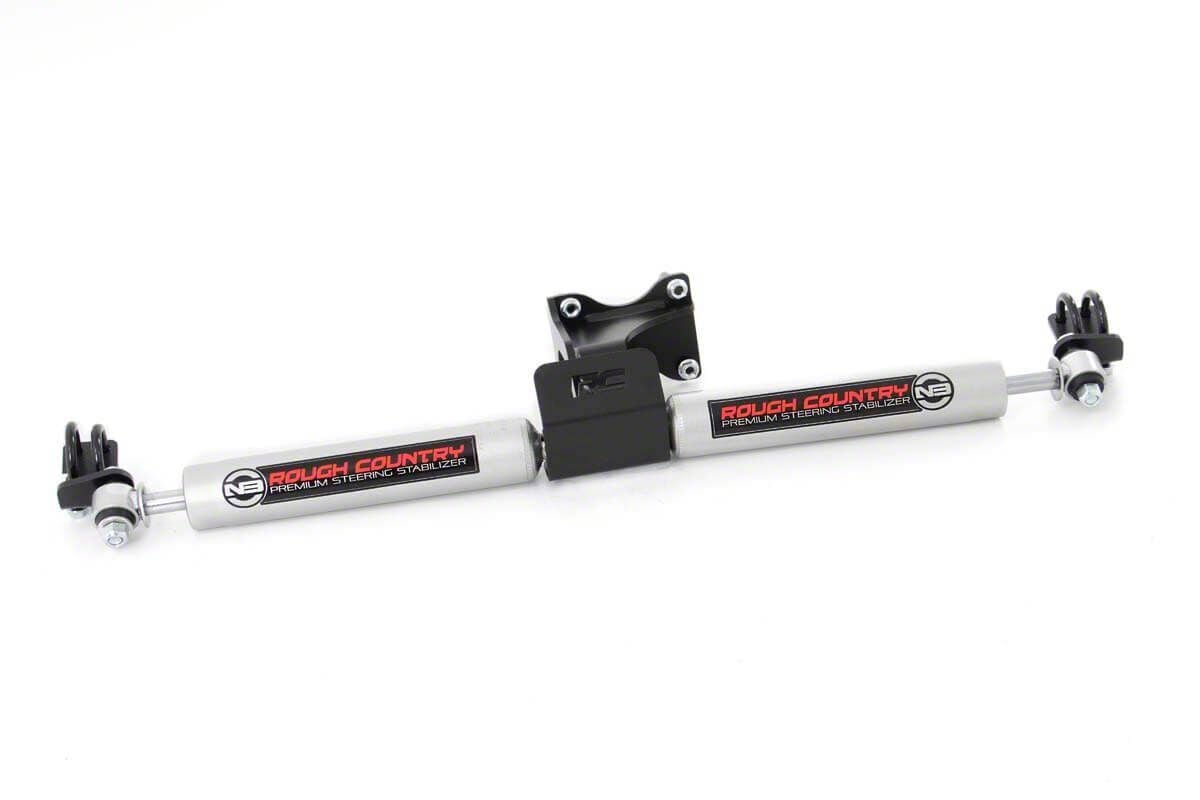 Rough Country Dual Steering Stabilizer for 2+ Inch Lift (07-18 Jeep  Wrangler JK)