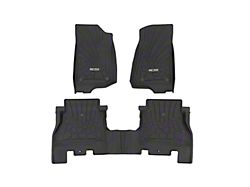 Rough Country Flex-Fit Front and Rear Floor Mats; Black (18-24 Jeep Wrangler JL 4-Door w/ Automatic Transmission)