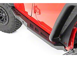 Rough Country Heavy Duty Rock Sliders; Flat Black (07-18 Jeep Wrangler JK 4-Door)